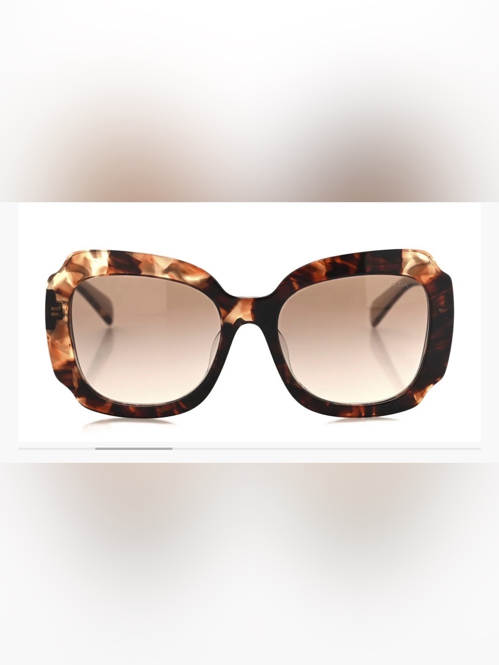 Prada Tortoiseshell Oversized Fashion Sunglasses - Brown